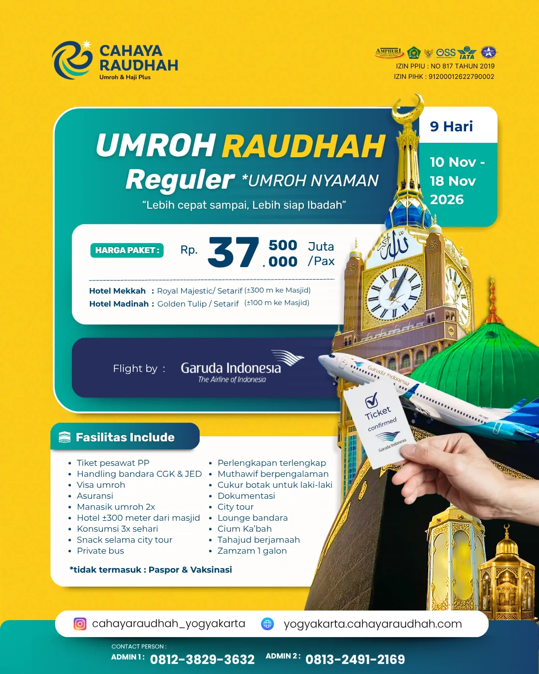 Umroh Raudhah Reguler 10 Nov 2026
